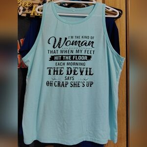 Women's Blue Graphic Tank Top